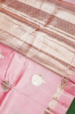 Handwoven Baby Pink Banarasi Katan Soft Silk Saree