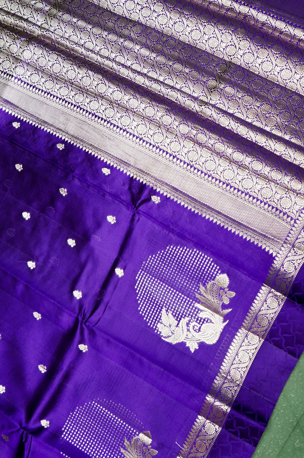 Handwoven Purple Banarasi Katan Soft Silk Saree