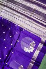 Handwoven Purple Banarasi Katan Soft Silk Saree