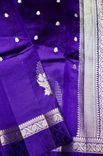 Handwoven Purple Banarasi Katan Soft Silk Saree