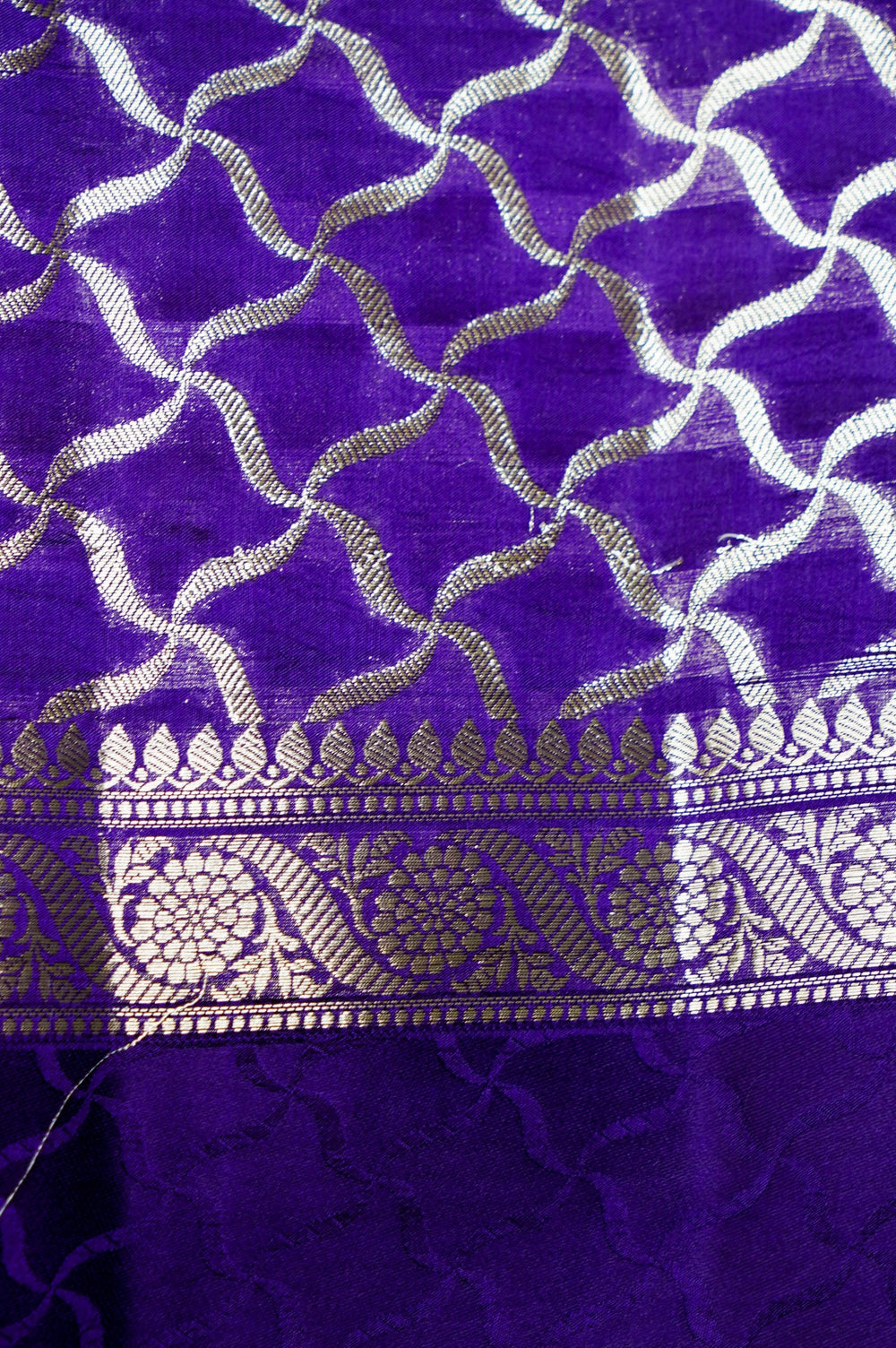 Handwoven Purple Banarasi Katan Soft Silk Saree