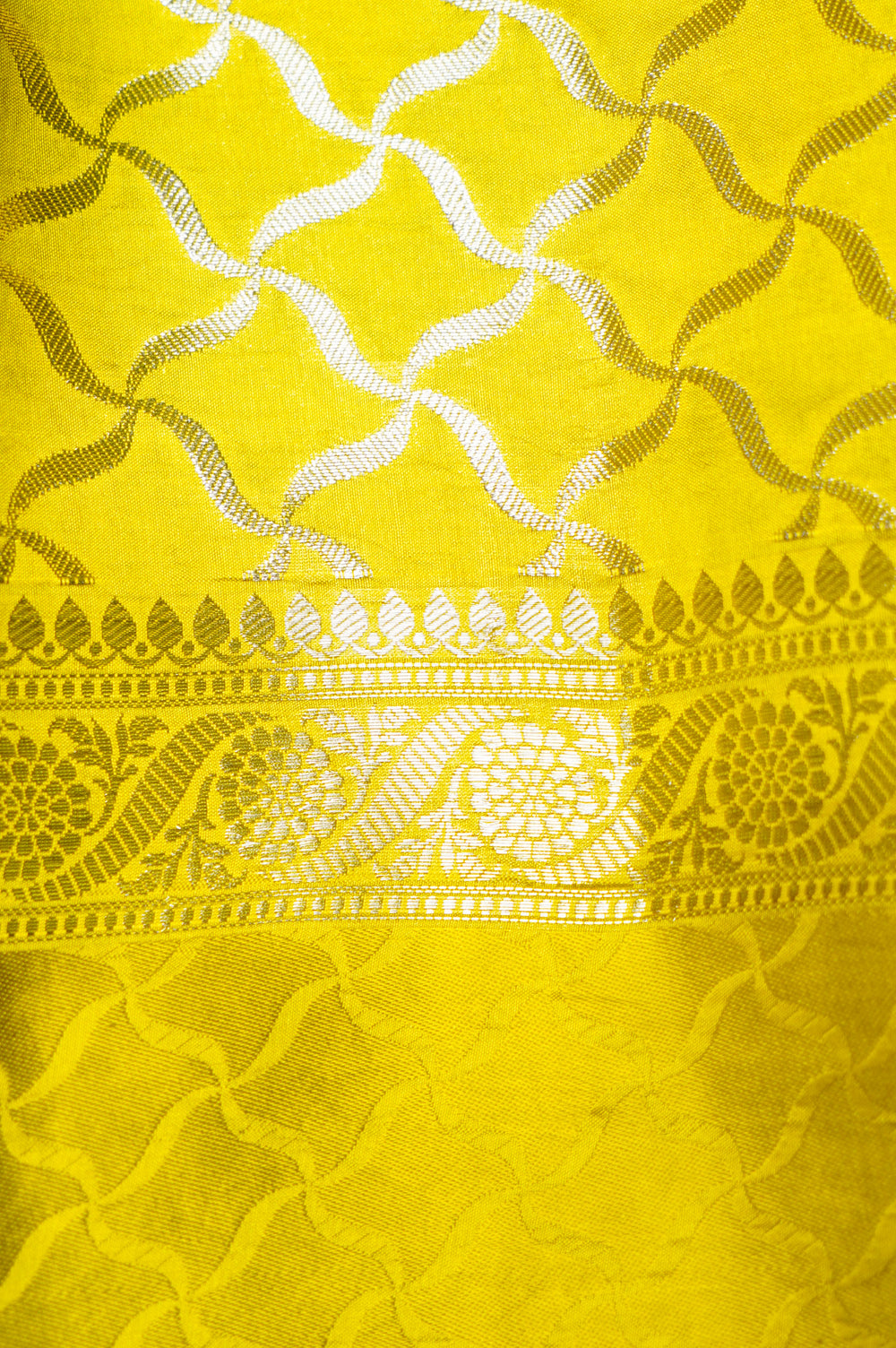 Handwoven Yellow Banarasi Katan Soft Silk Saree