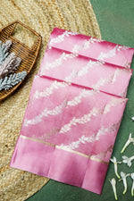 Handwoven Pink Banarasi Katan Soft Silk Saree