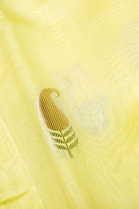 Handwoven Lemon Yellow Banarasi Katan Soft Silk Saree