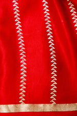 Handwoven Red Banarasi Mashru Silk Saree