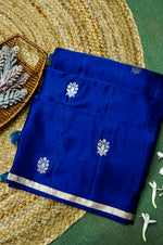 Handwoven Royal Blue Banarasi Mashru Silk Saree