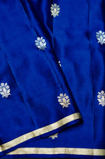 Handwoven Royal Blue Banarasi Mashru Silk Saree