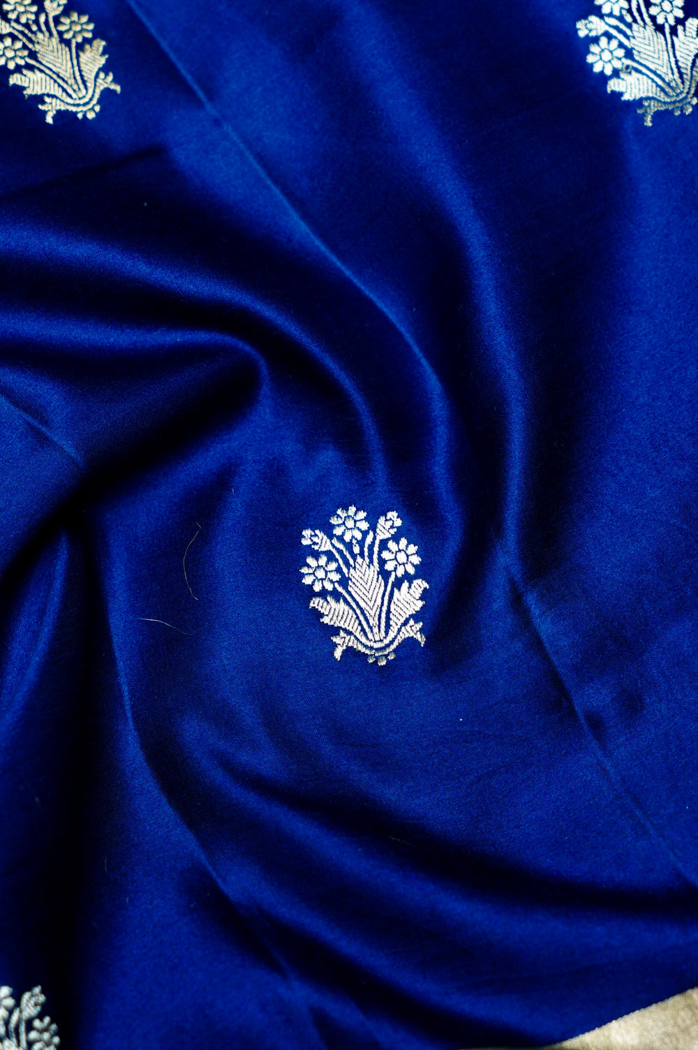 Handwoven Royal Blue Banarasi Mashru Silk Saree
