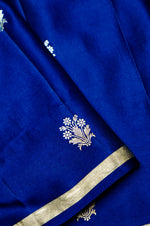 Handwoven Royal Blue Banarasi Mashru Silk Saree