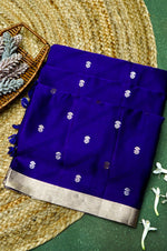 Handwoven Purple Banarasi Mashru Silk Saree