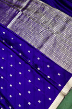Handwoven Purple Banarasi Mashru Silk Saree