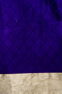 Handwoven Purple Banarasi Mashru Silk Saree