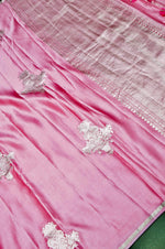 Handwoven Light Pink Banarasi Mashru Silk Saree
