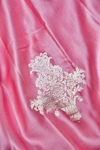 Handwoven Light Pink Banarasi Mashru Silk Saree