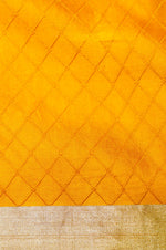 Handwoven Yellow Banarasi Mashru Silk Saree