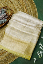 Handwoven Mehendi Green Banarasi Tissue Silk Saree
