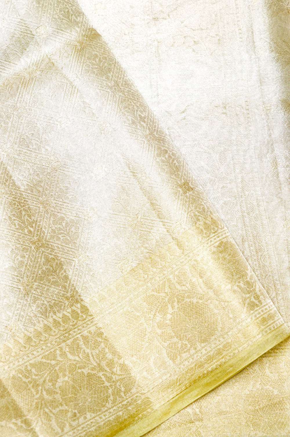 Handwoven Mehendi Green Banarasi Tissue Silk Saree
