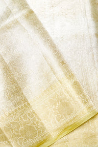 Handwoven Mehendi Green Banarasi Tissue Silk Saree