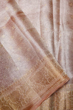 Handwoven Onion Pink Banarasi Tissue Silk Saree