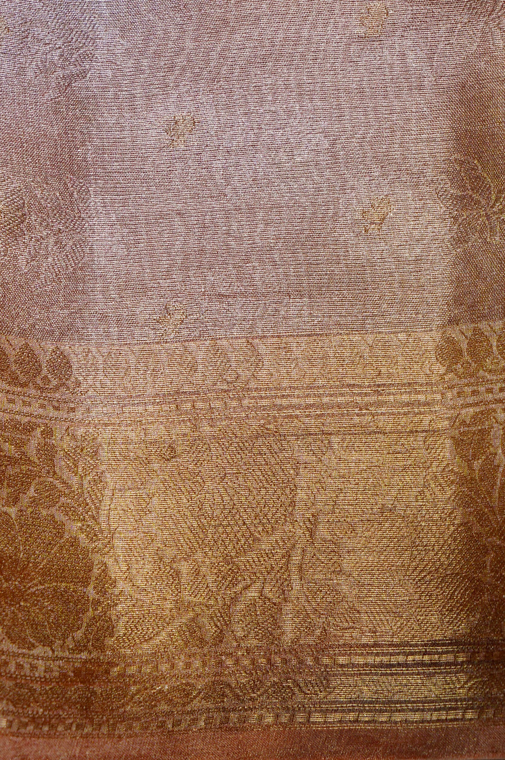 Handwoven Onion Pink Banarasi Tissue Silk Saree