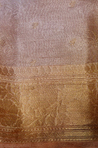 Handwoven Onion Pink Banarasi Tissue Silk Saree