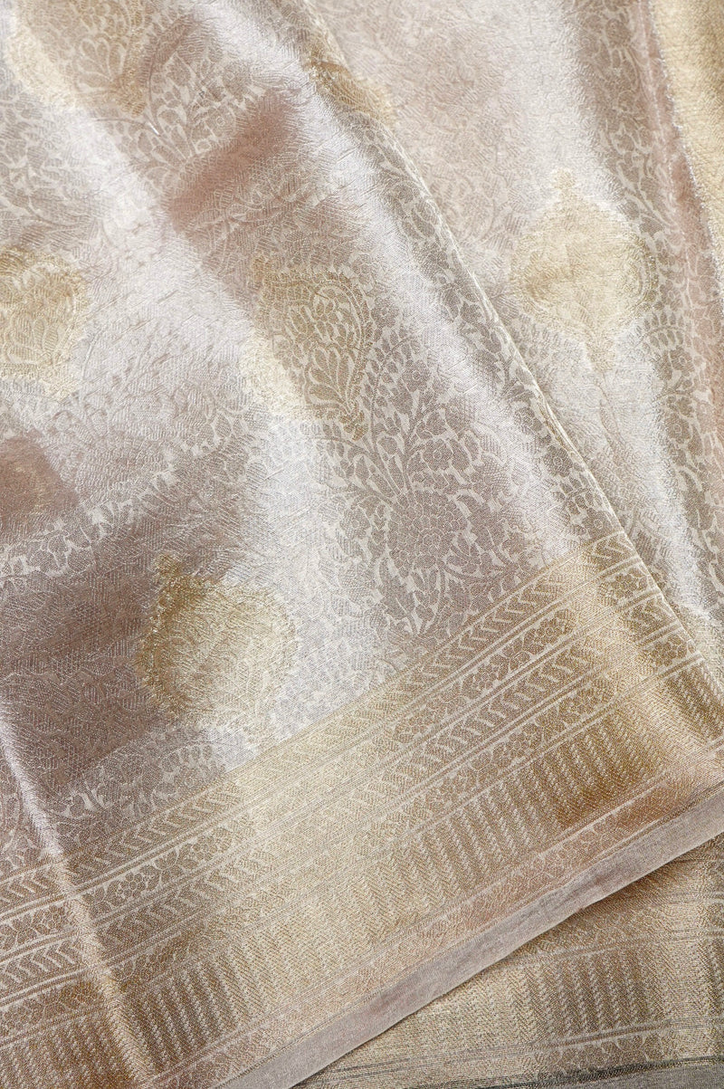 Handwoven Gold  Banarasi Tissue Silk Saree