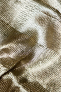 Handwoven Golden Grey Banarasi Tissue Silk Saree