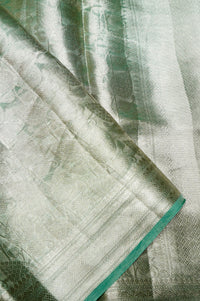 Handwoven Sea Green Banarasi Tissue Silk Saree