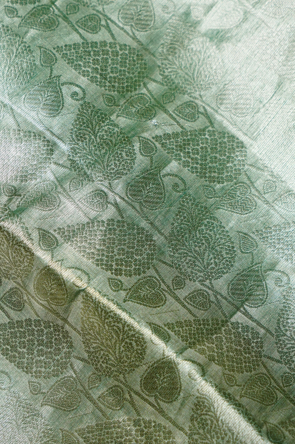 Handwoven Sea Green Banarasi Tissue Silk Saree