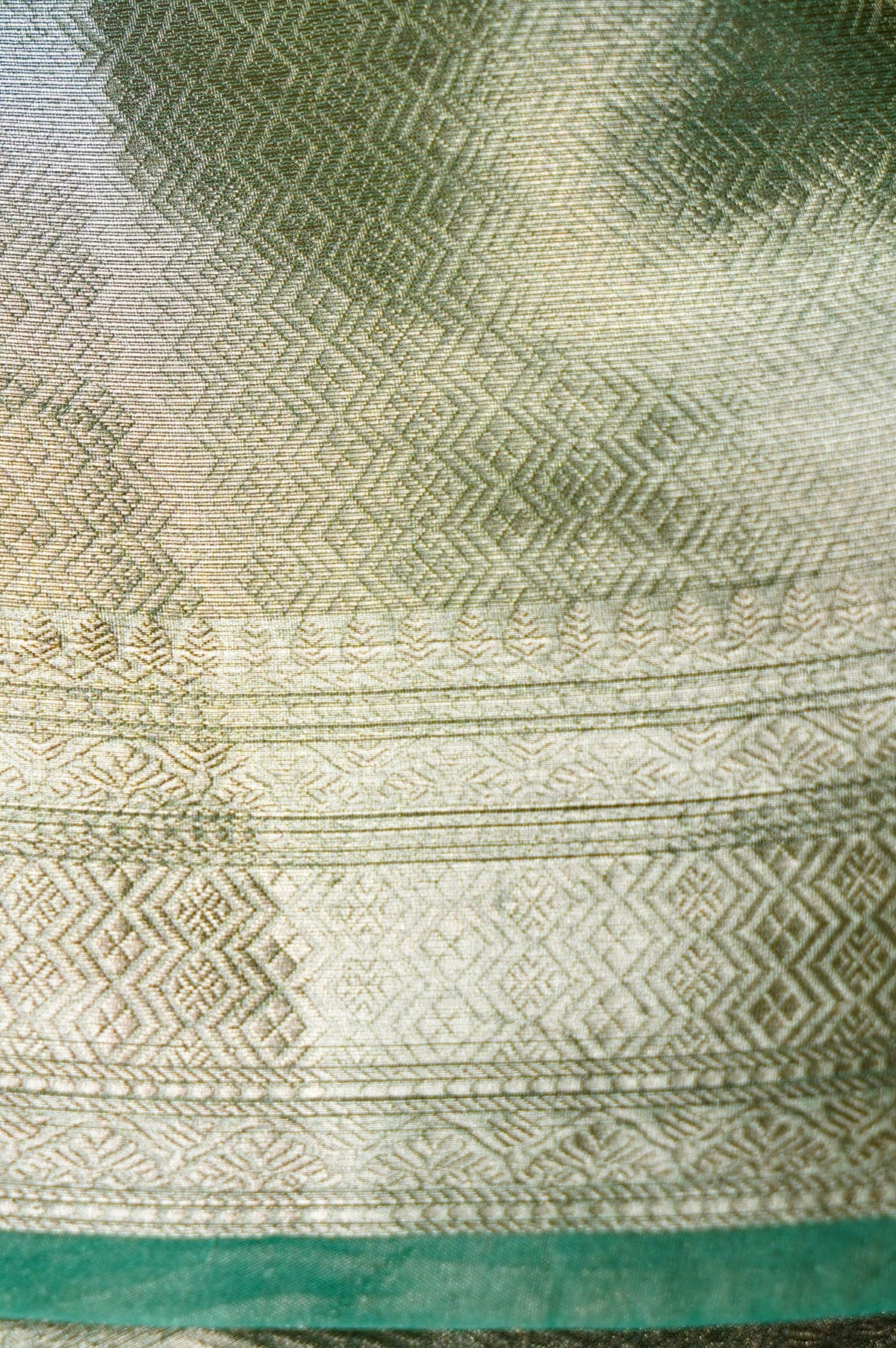 Handwoven Sea Green Banarasi Tissue Silk Saree