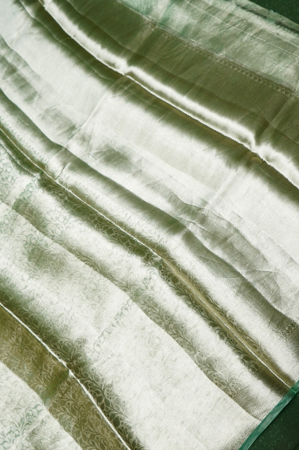 Handwoven Sea Green Banarasi Tissue Silk Saree