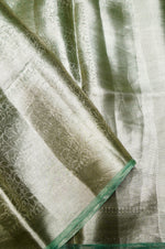 Handwoven Sea Green Banarasi Tissue Silk Saree