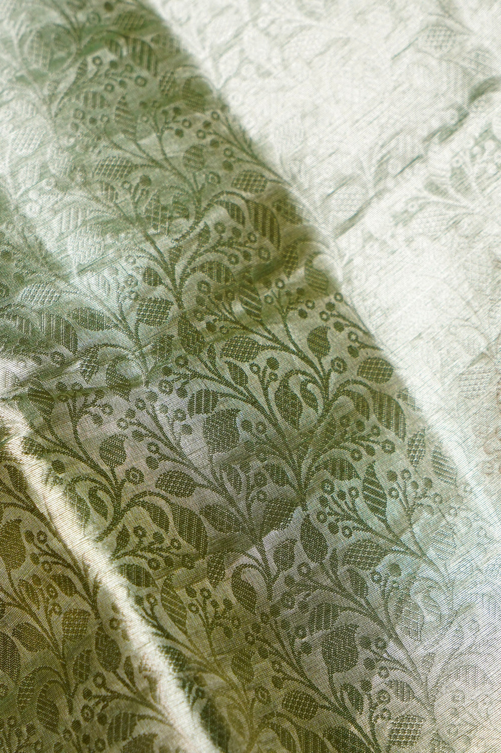 Handwoven Sea Green Banarasi Tissue Silk Saree