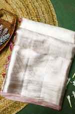 Handwoven Light Pink Banarasi Tissue Silk Saree