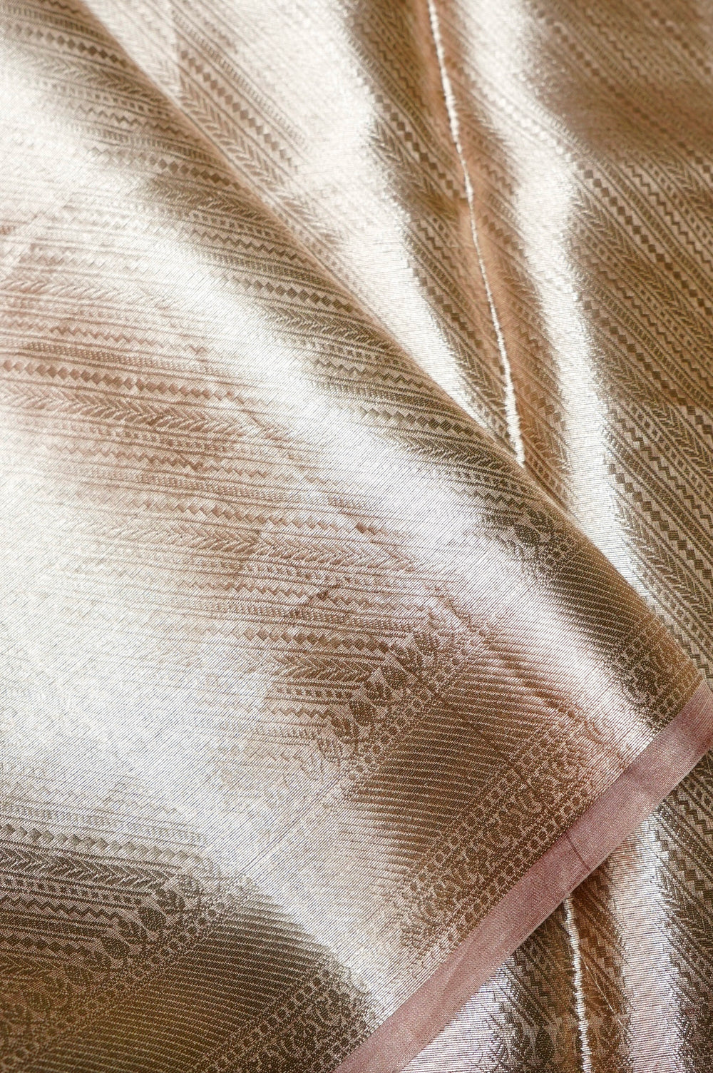 Handwoven Light Pink Banarasi Tissue Silk Saree