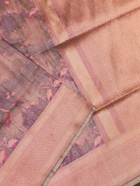 Handwoven Light Mauve Banarasi Katan Silk Saree