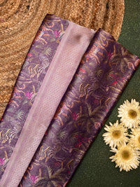 Handwoven Mauve Banarasi Katan Silk Saree