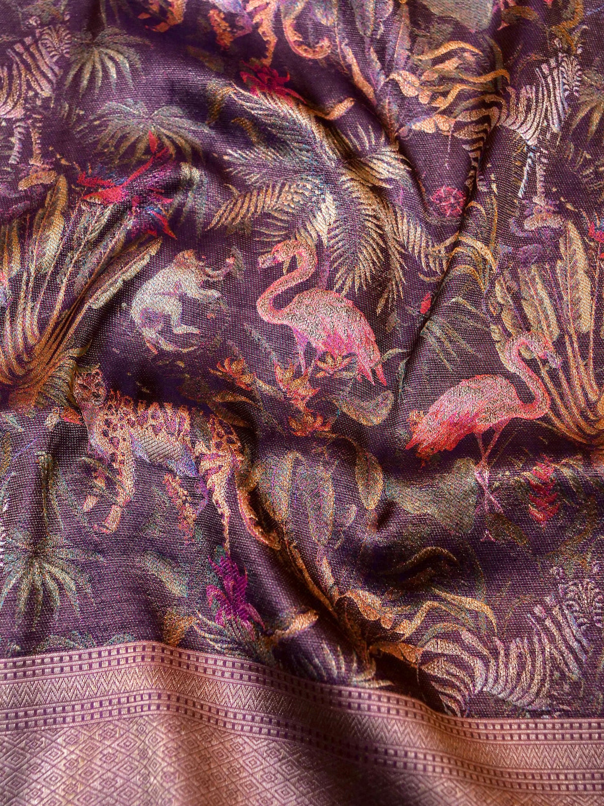 Handwoven Mauve Banarasi Katan Silk Saree