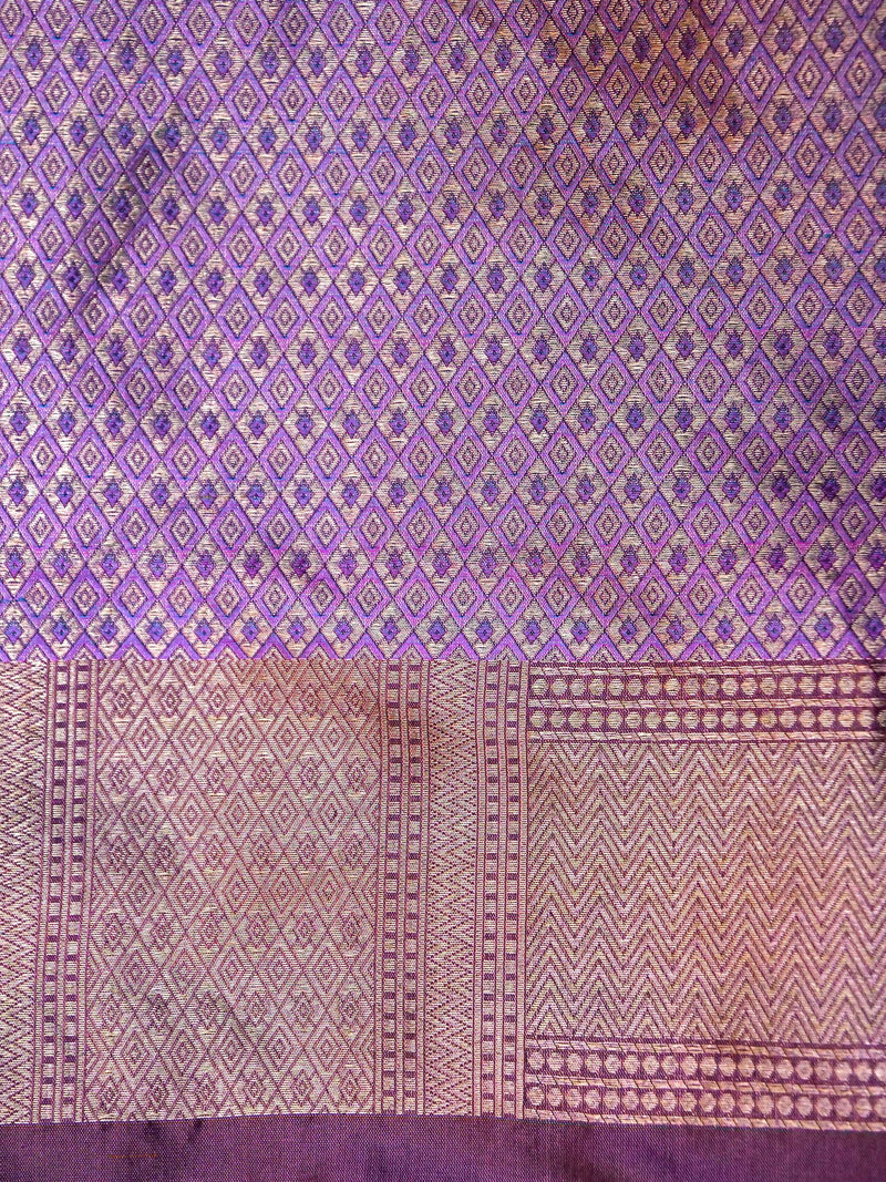 Handwoven Mauve Banarasi Katan Silk Saree