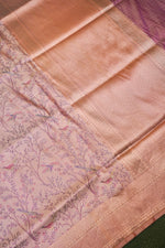 Handwoven Pastel Peach Banarasi Katan Silk Saree