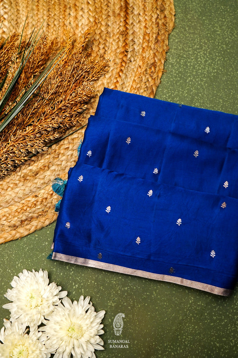 Handwoven Royal Blue Banarasi Katan Soft Silk Saree