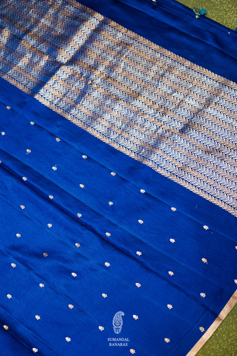 Handwoven Royal Blue Banarasi Katan Soft Silk Saree