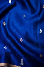 Handwoven Royal Blue Banarasi Katan Soft Silk Saree