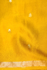 Handwoven Mustard Yellow Banarasi Katan Soft Silk Saree