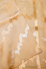 Handwoven Cream Banarasi Organza Saree