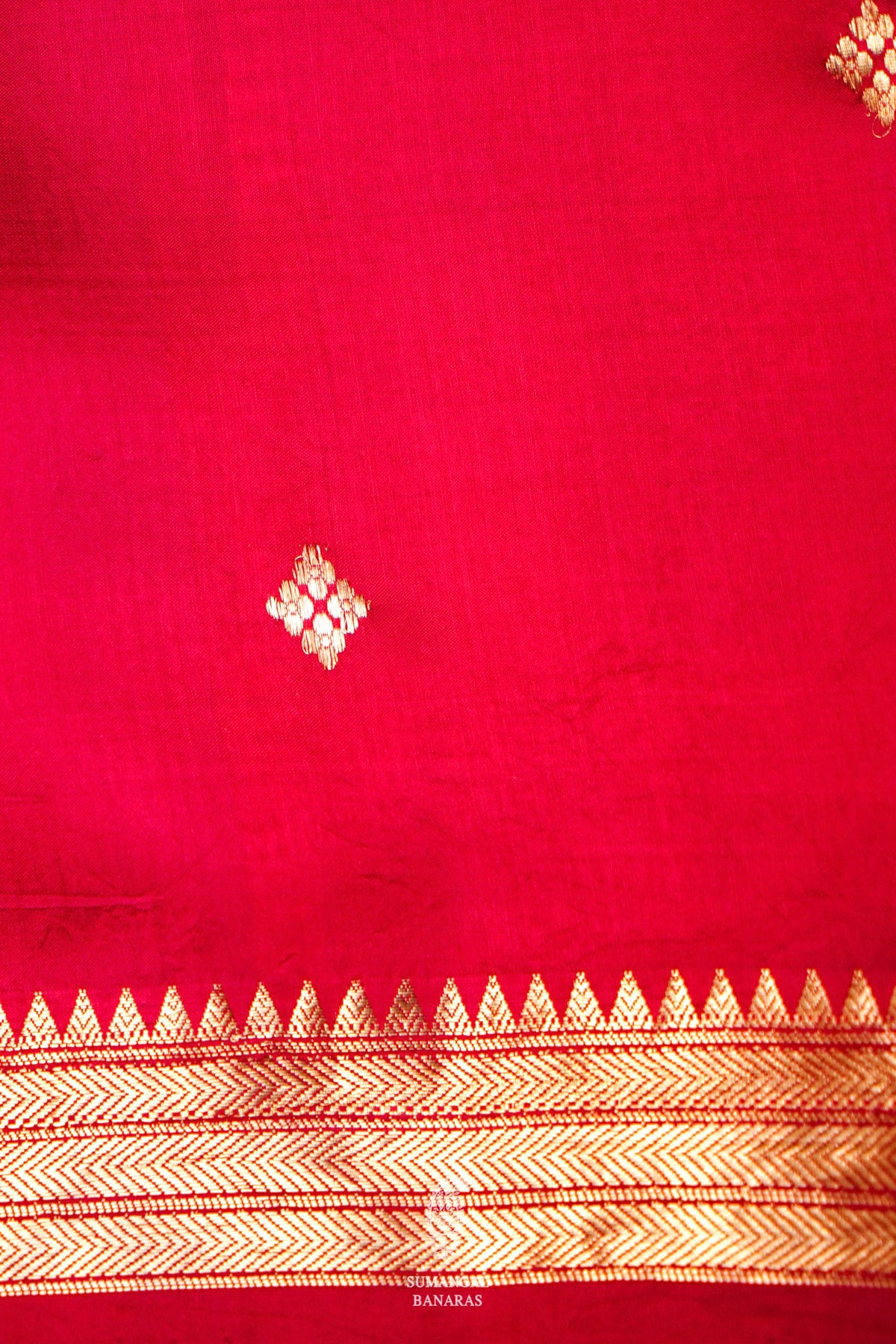 Handwoven Red Banarasi Katan Soft Silk Saree