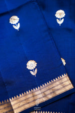 Handwoven Blue Banarasi Katan Soft Silk Saree