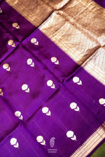 Handwoven Purple Banarasi Katan Soft Silk Saree