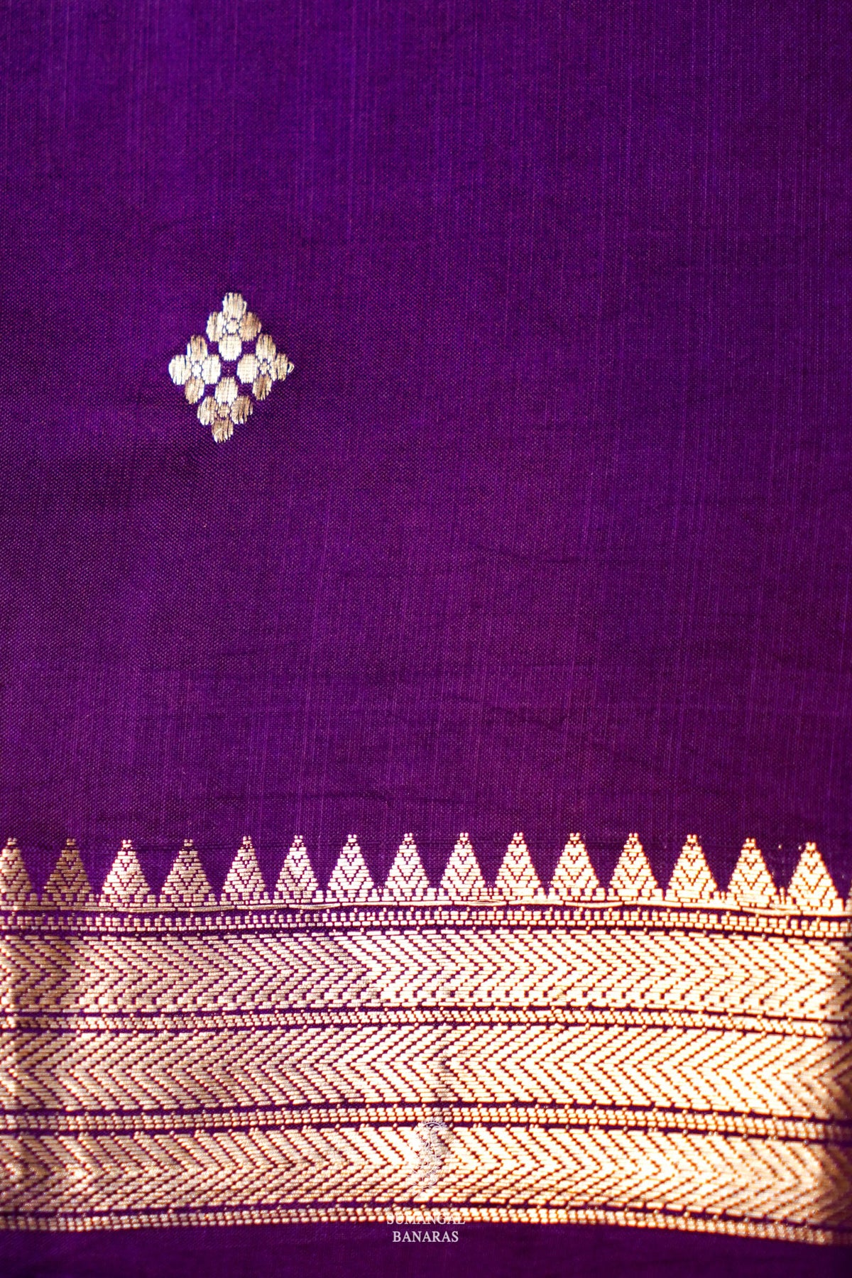 Handwoven Purple Banarasi Katan Soft Silk Saree