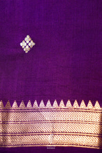 Handwoven Purple Banarasi Katan Soft Silk Saree